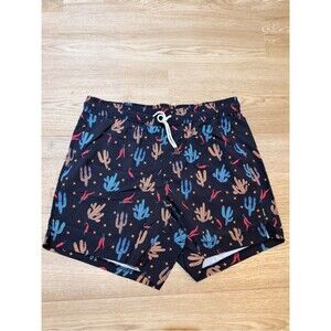 CKIVTNO Men’s Performance Swim Shorts XL Black Multicolor Cactus Peppers